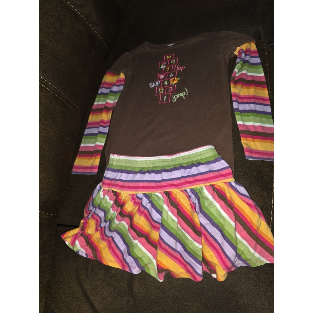 Gymboree sunflower smiles top size 6 skirt size 5